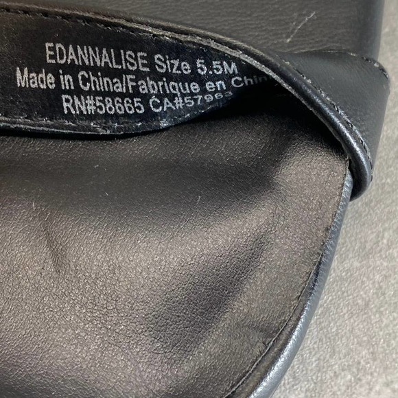 Open Edit Women's Black Annalise Fringe Rhinestone Faux-Leather Sandals SZ 5.5 - Picture 11 of 11